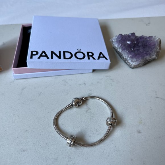 Pandora Clear Sparkling Clips x2 - Picture 4 of 11